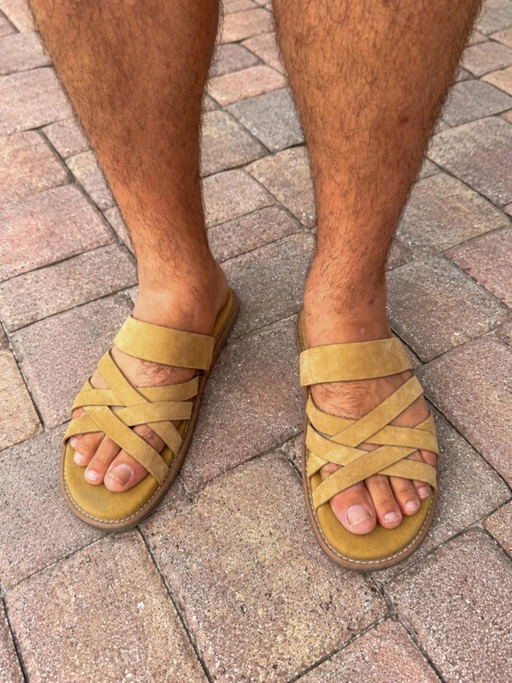 ALDO Haniffa Leather Cross Strap Slide Sandals Men’s 10